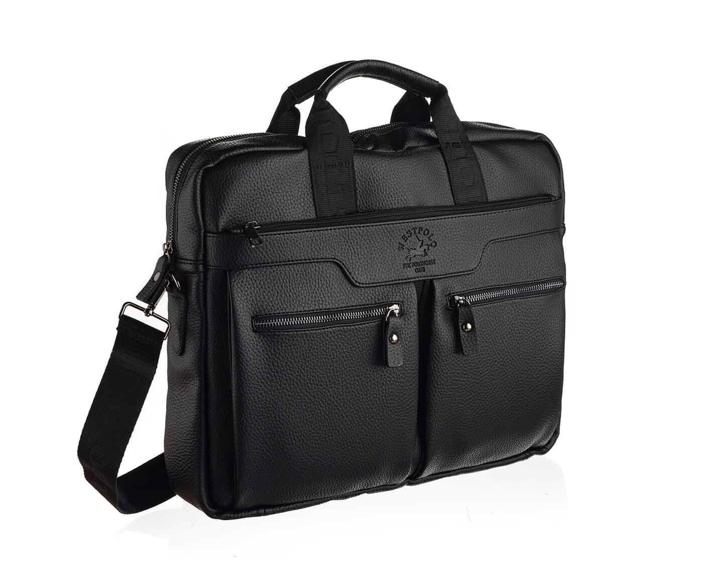 NL6008-SİYAHWestpolo Suya Dayanıklı Deri Erkek Evrak ve Laptop Çantası (15.6 inc) - Siyah