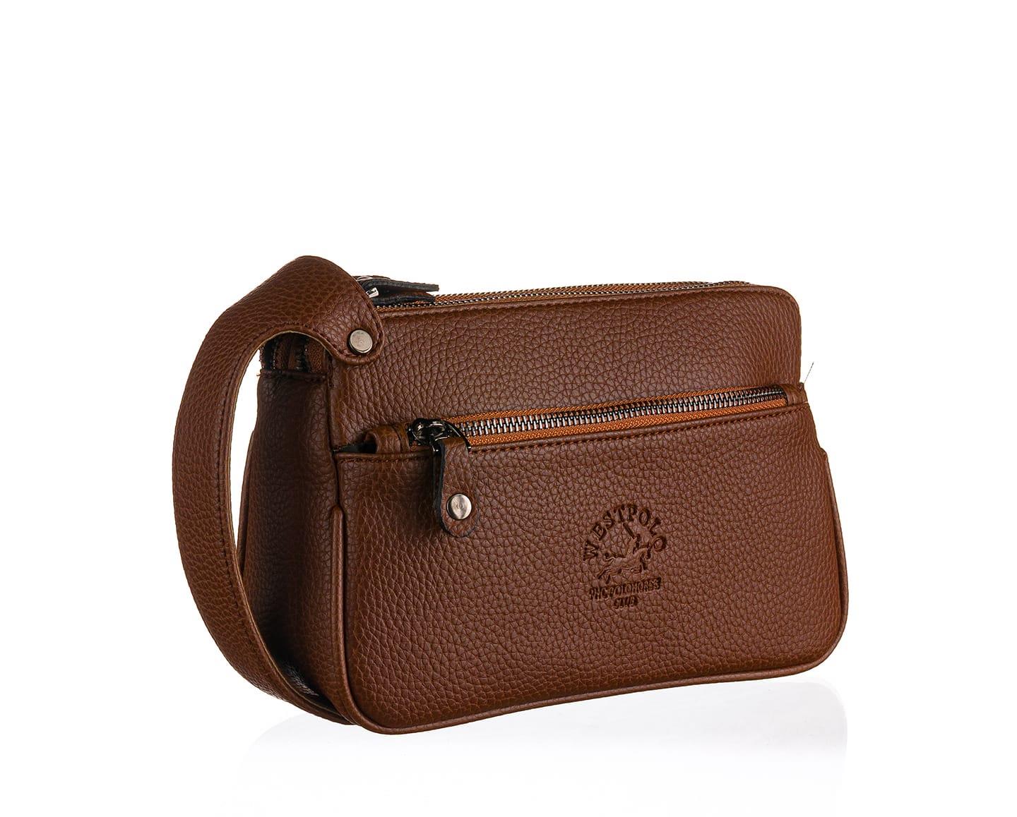 NL6054-FINDIKWestpolo Unisex Suya Dayanıklı El Çantası Portföy-Fındık