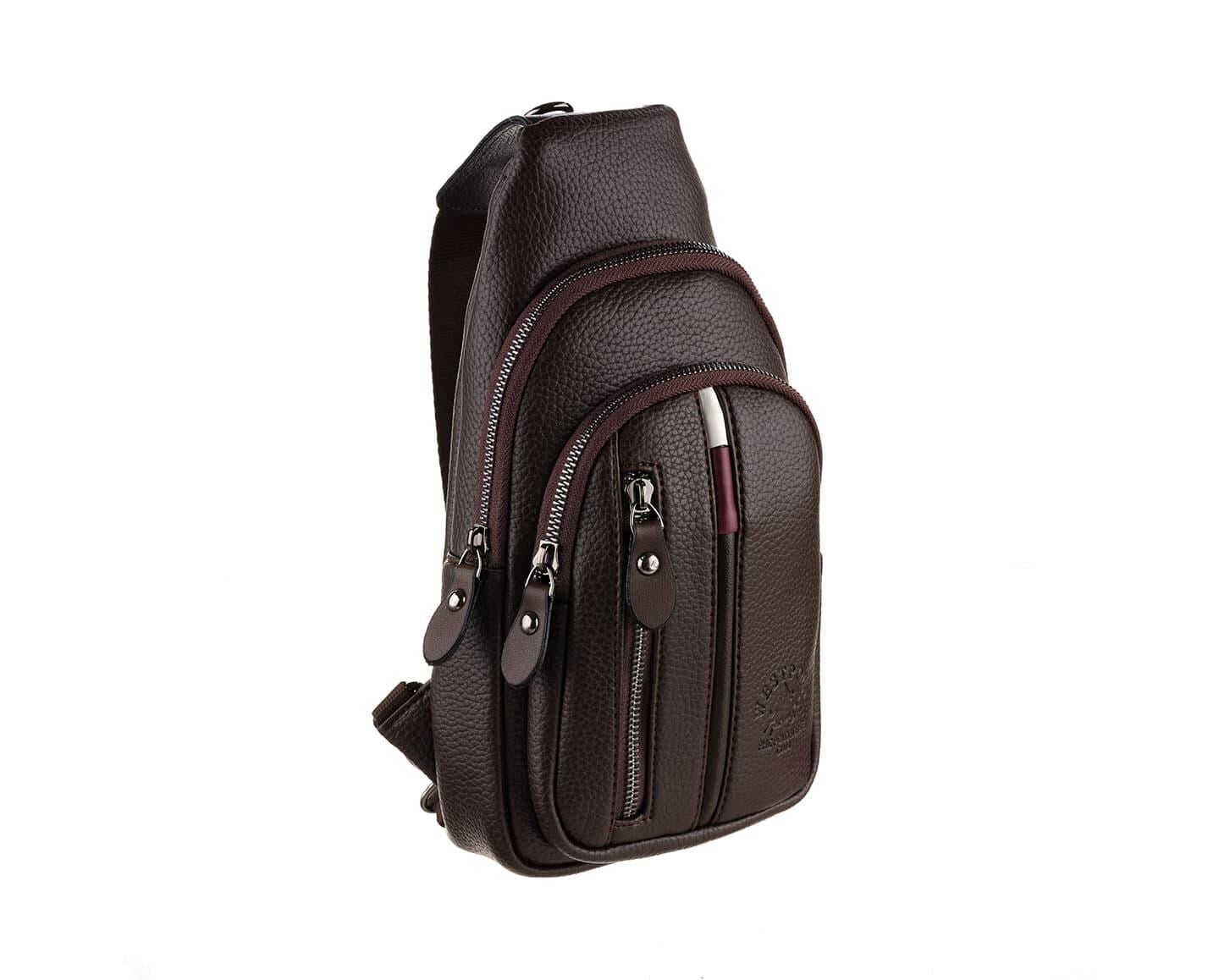NL7006-KAHVERENGİWestpolo Unisex Deri Çapraz Göğüs ve Omuz Çantası Body Bag
 - Kahverengi