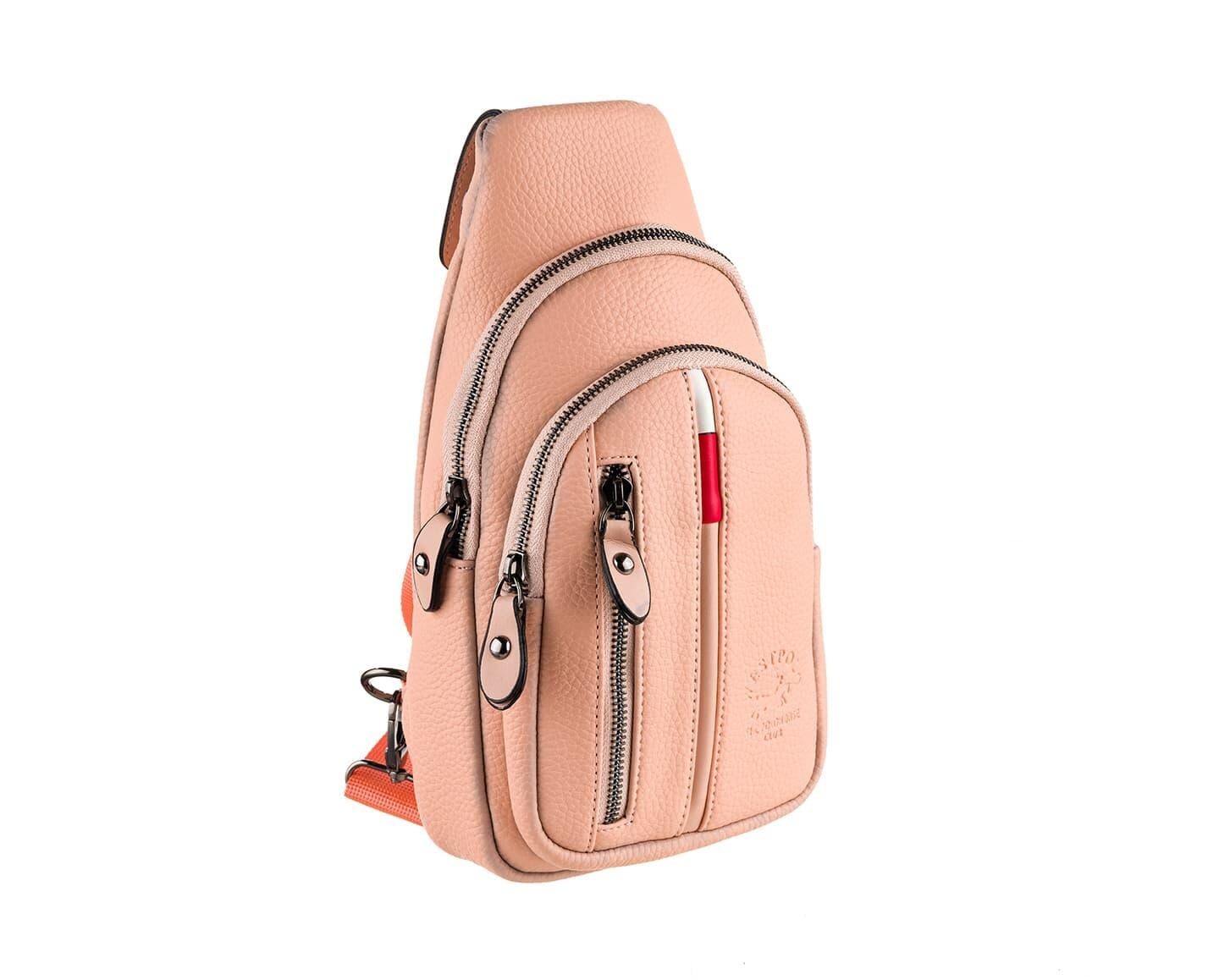 NL7006-PUDRAWestpolo Unisex Deri Çapraz Göğüs ve Omuz Çantası Body Bag
 - Pudra