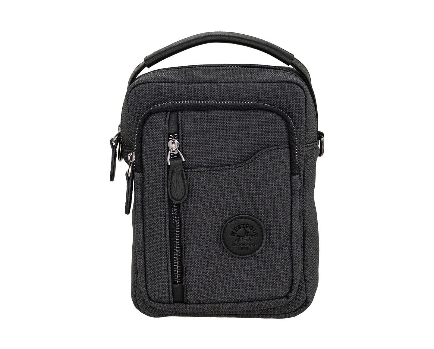 NL7007KES-SİYAHWestpolo Kanvas Fermuarlı El ve Omuz Askılı Çanta - Siyah