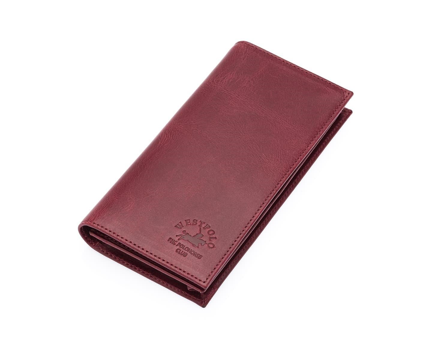 NL977C-BORDOWestpolo Salvia Bol Kart Kapasiteli Hakiki Eskitme Deri Telefon Bölmeli Uzun Unisex Vintage Cüzdan - Bordo