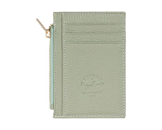 NL118-MİNT YEŞİLİWestpolo Ivo Fermuarlı Bozuk Para Bölmeli Unisex Hakiki Flötr Deri Kartlık - Mint Yeşili