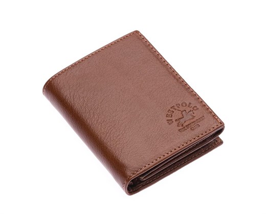 NL77-TABAWestpolo Costa Fermuarlı Bozuk Para ve Bol Kartlık Bölmeli Hakiki Deri Erkek Cüzdanı - Taba