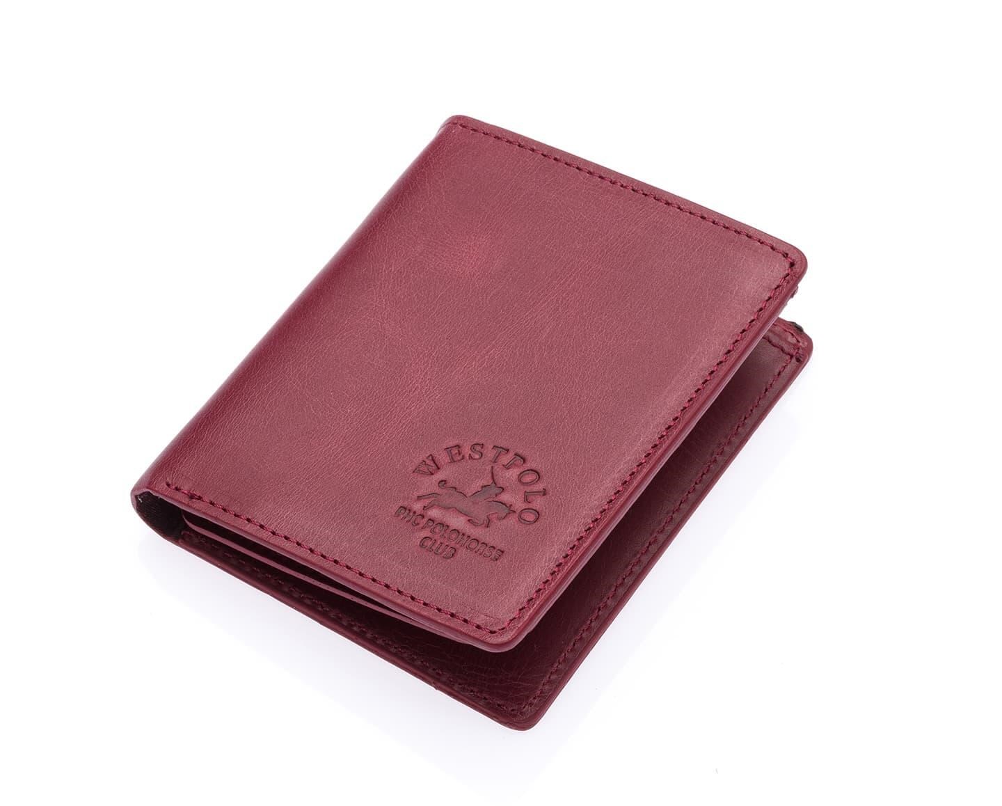 NL1590C-BORDOWestpolo Martini Bol Kartlık Bölmeli Unisex Crazy Eskitme Hakiki Deri Cüzdan Kartlık - Bordo