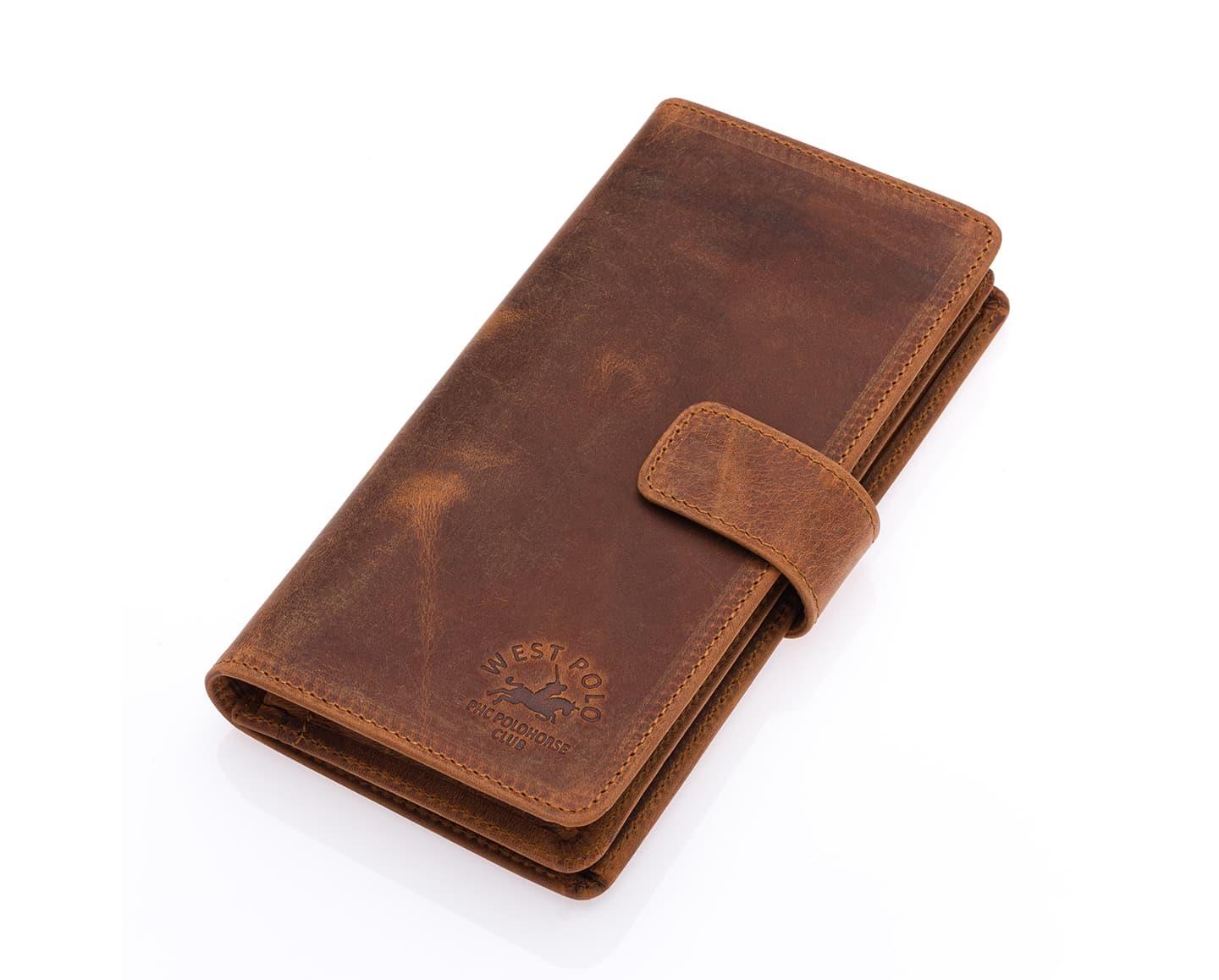 NL2746C - G2 TabaWestpolo  Patlı Hakiki Deri Telefon Bölmeli Bol Kartlık Bölmeli unisex Cüzdan - G2 Taba