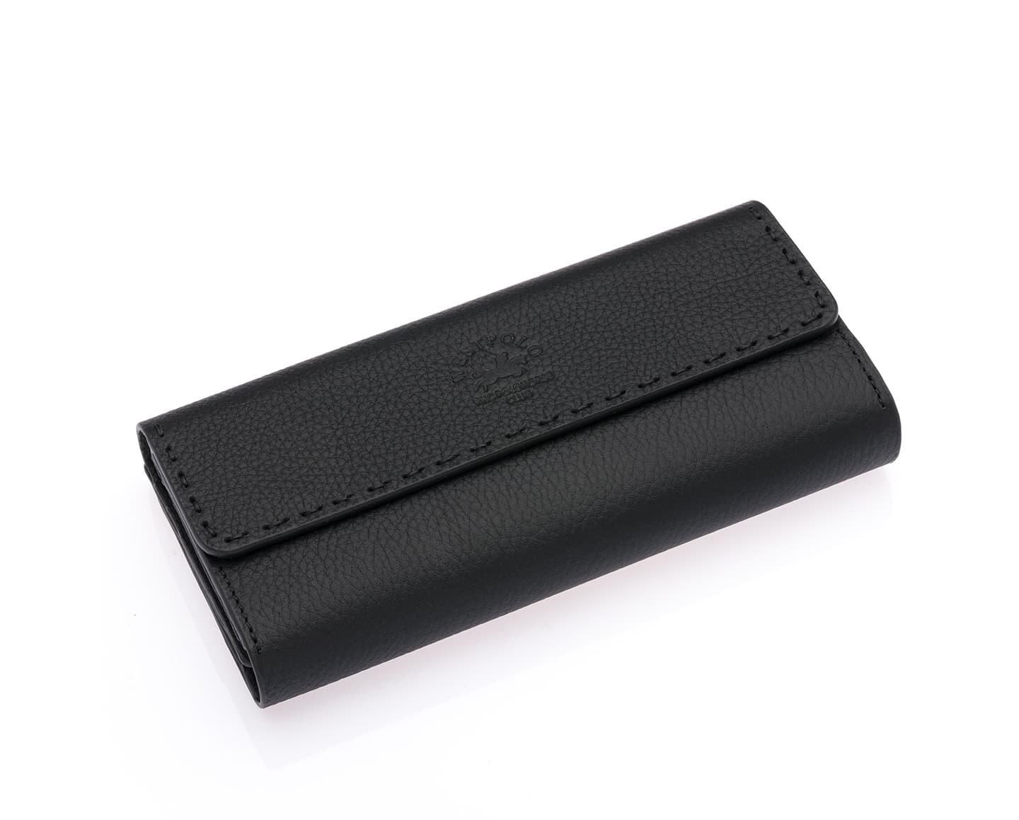 NL443-SİYAHWestpolo Malone Unisex Hakiki Deri Telefon Bölmeli El Portföyü Cüzdan - Siyah