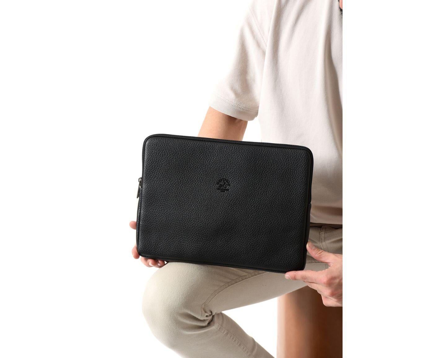 NL6077-SİYAHWestpolo Vegan Deri Unisex Macbook Çantası - Siyah