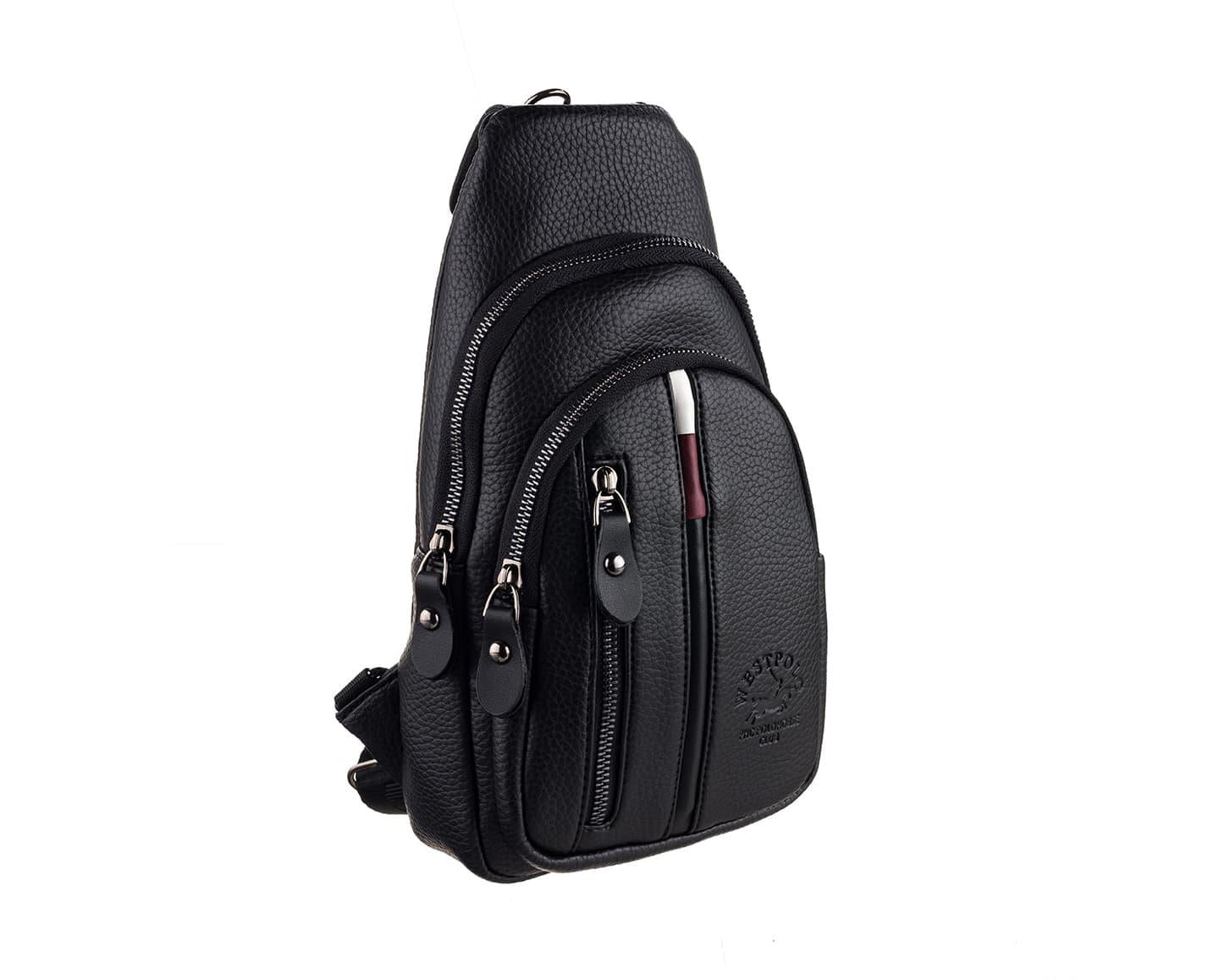 NL7006-SİYAHWestpolo Unisex Deri Çapraz Göğüs ve Omuz Çantası Body Bag - Siyah