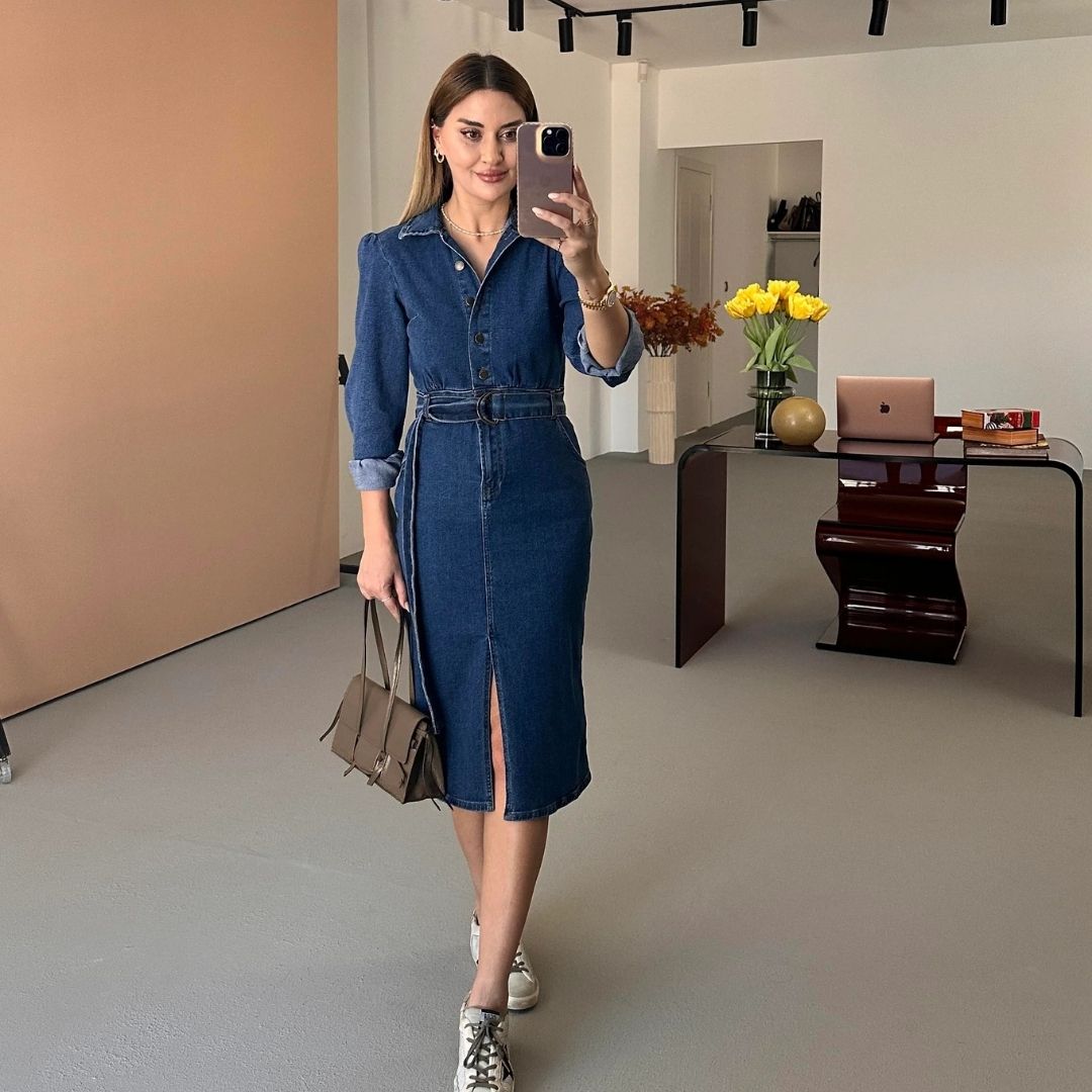 denim elbise