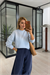 Premium Seri Mavi Yıkamalı Basic Sweat