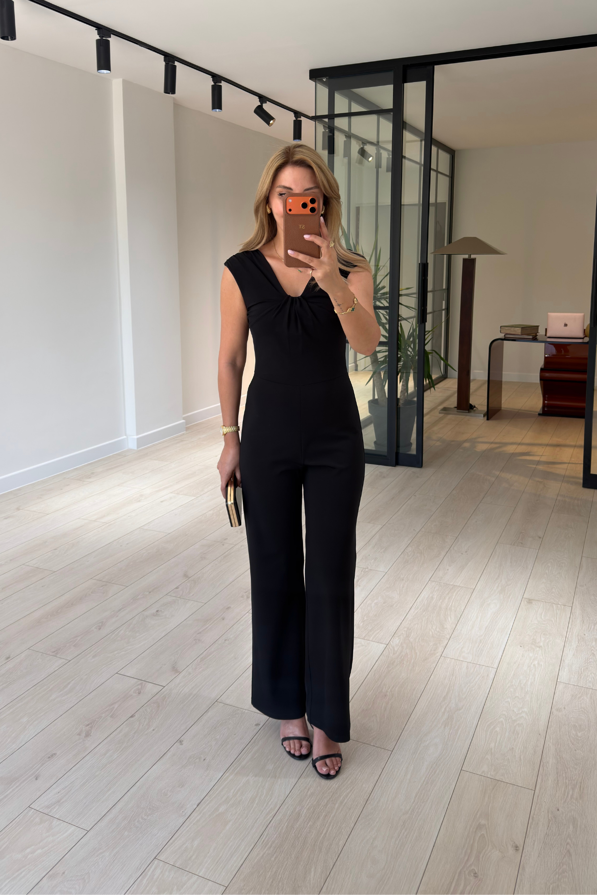 Premium Seri Siyah Likralı Tulum