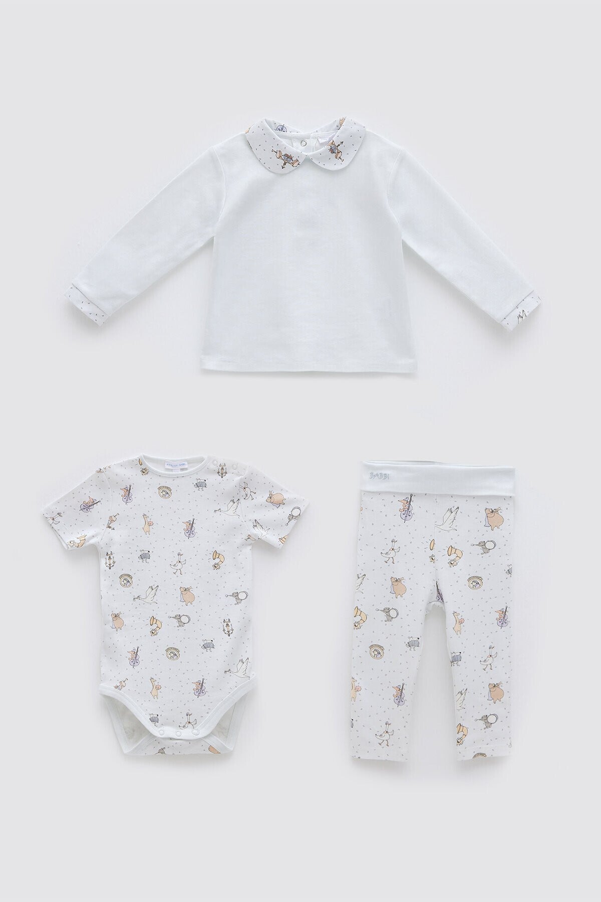 3'Lü Body & Pantolon & T-Shirt Seti - Theatre / Mavi