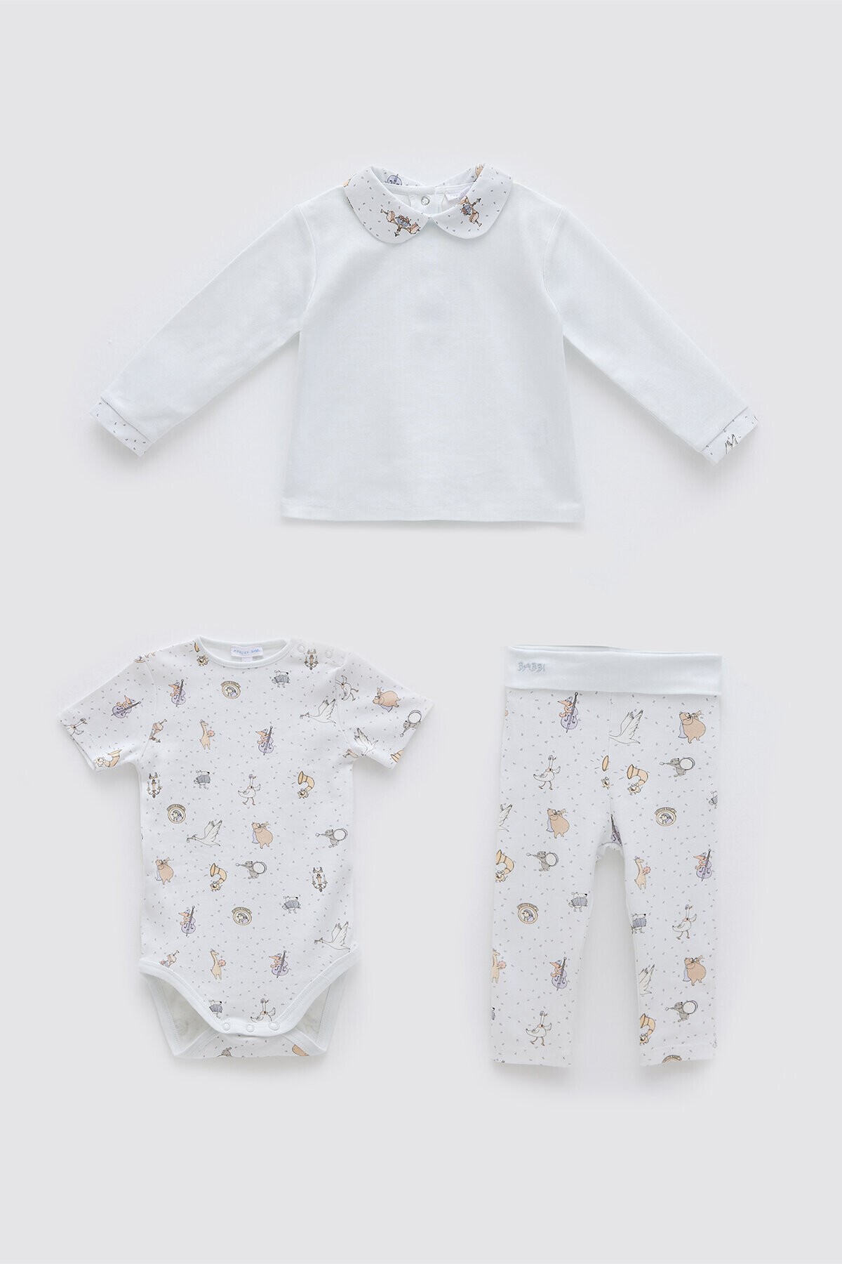 3'Lü Body & Pantolon & T-Shirt Seti - Theatre / Mavi