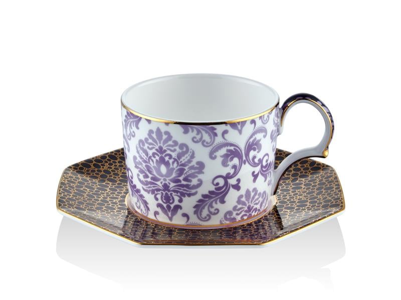 Blooming Baroque - Çay Fincanı ve Tabağı Mor