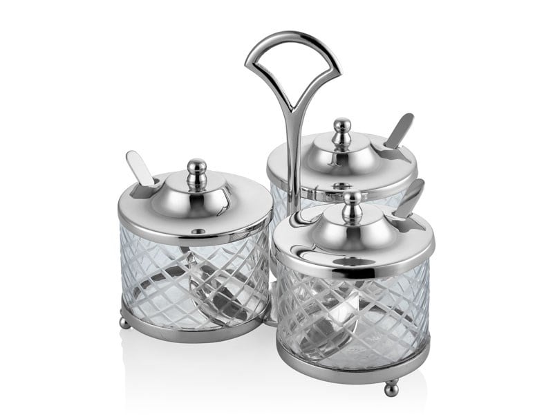 DC STANDLI YUVARLAK 3LU BAHARATLIK SETI NICKEL 21X21X19,5 CM