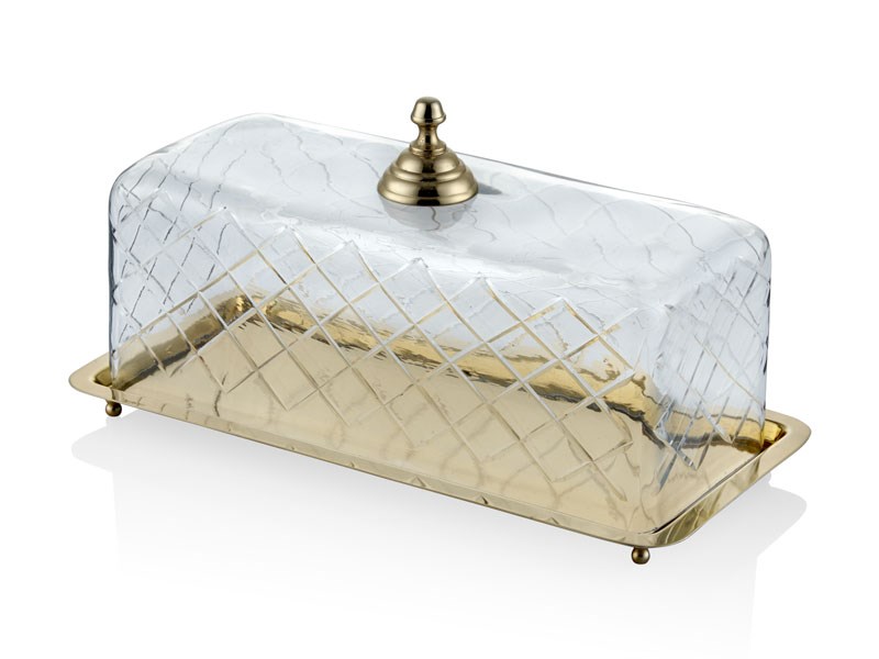 DOME CAM KAPAKLI GOLD BATON KEK STANDI 34,5X17X16,5 CM