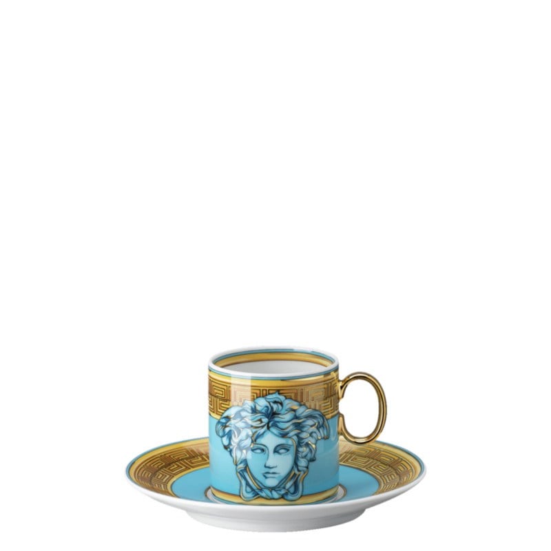 ESPRESSO FİNCAN-TABAK MEDUSA AMPLİFİED BLUE COİN
