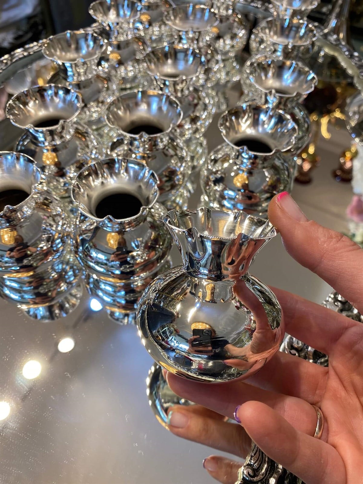 Gümüş Kaplama Mini Vazo