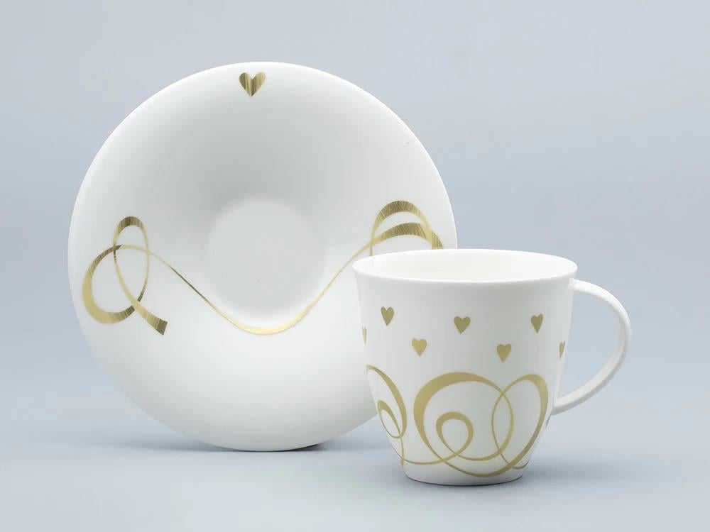 IMPERIAL ÇAY FİNCANI VE FİNCAN TABAĞI. OLİVİA. KALPLER 240 ML