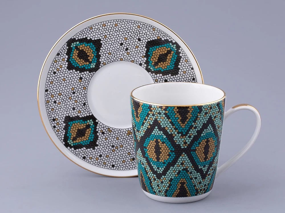 IMPERIAL TABAKLI ÇAY FİNCANI BOA ÇANI YEŞİL