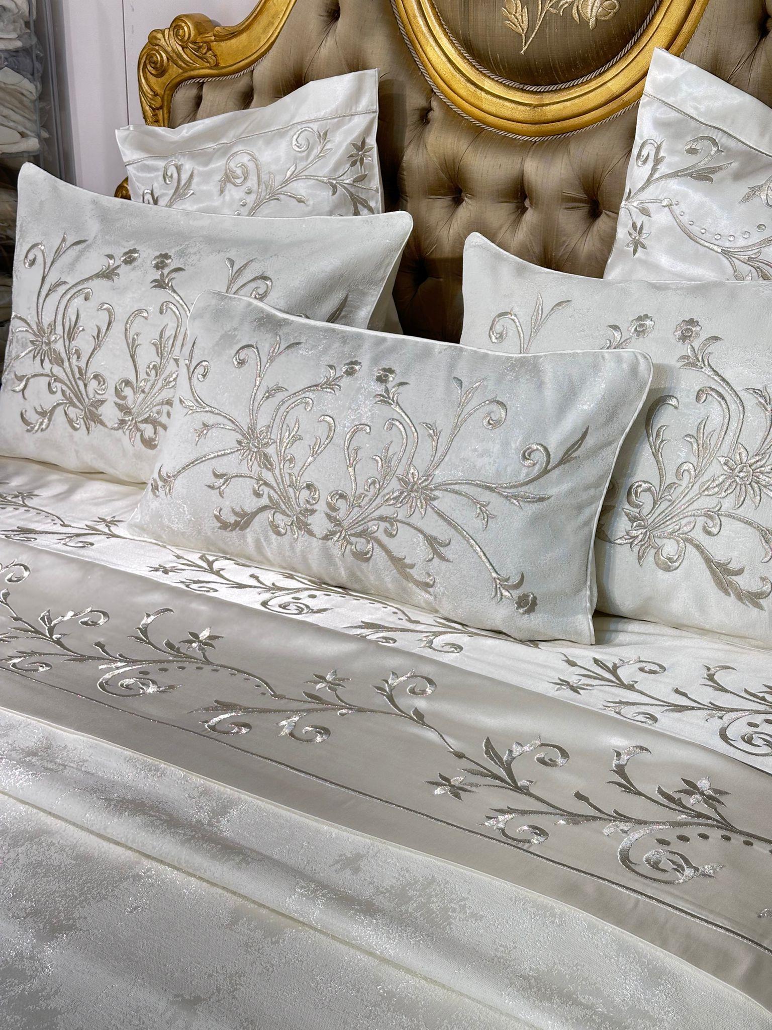 Krem Gergef Pamuk Saten Pike Nevresim Takımı