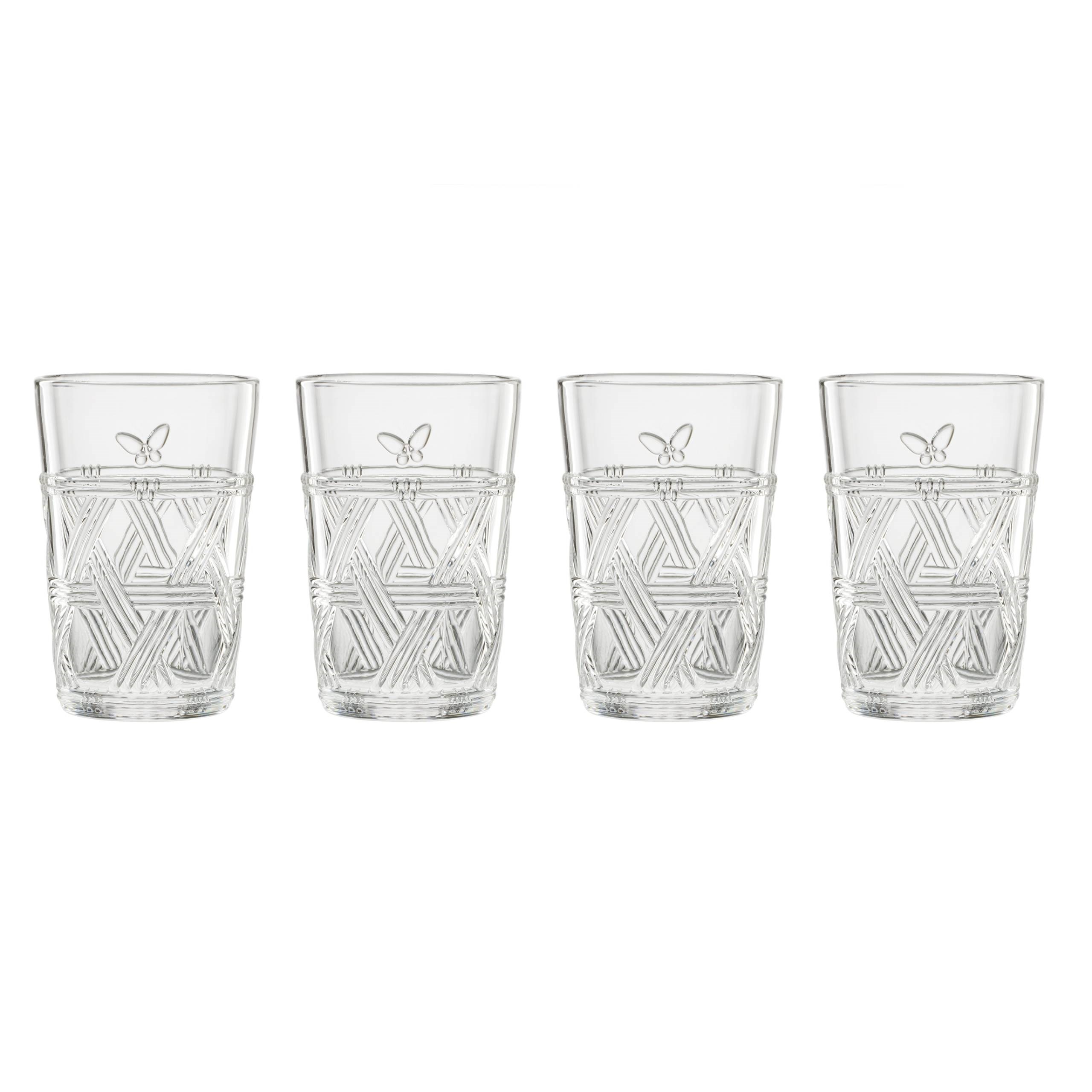 LENOX BUTTERFLY - SU/MESRUBAT BARDAGI, 4'LU SET, SEFFAF, 12,7 CM, 0,36 L