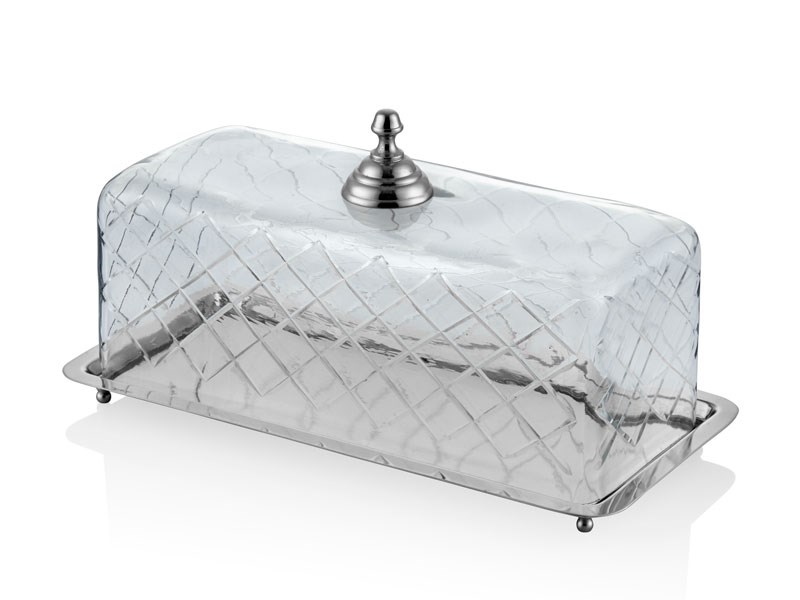 NICKEL DOME CAM KAPAKLI BATON KEK STANDI 34,5X17X16,5 CM