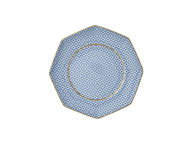 Regency Damask - Pasta Tabağı 17 cm Mavi