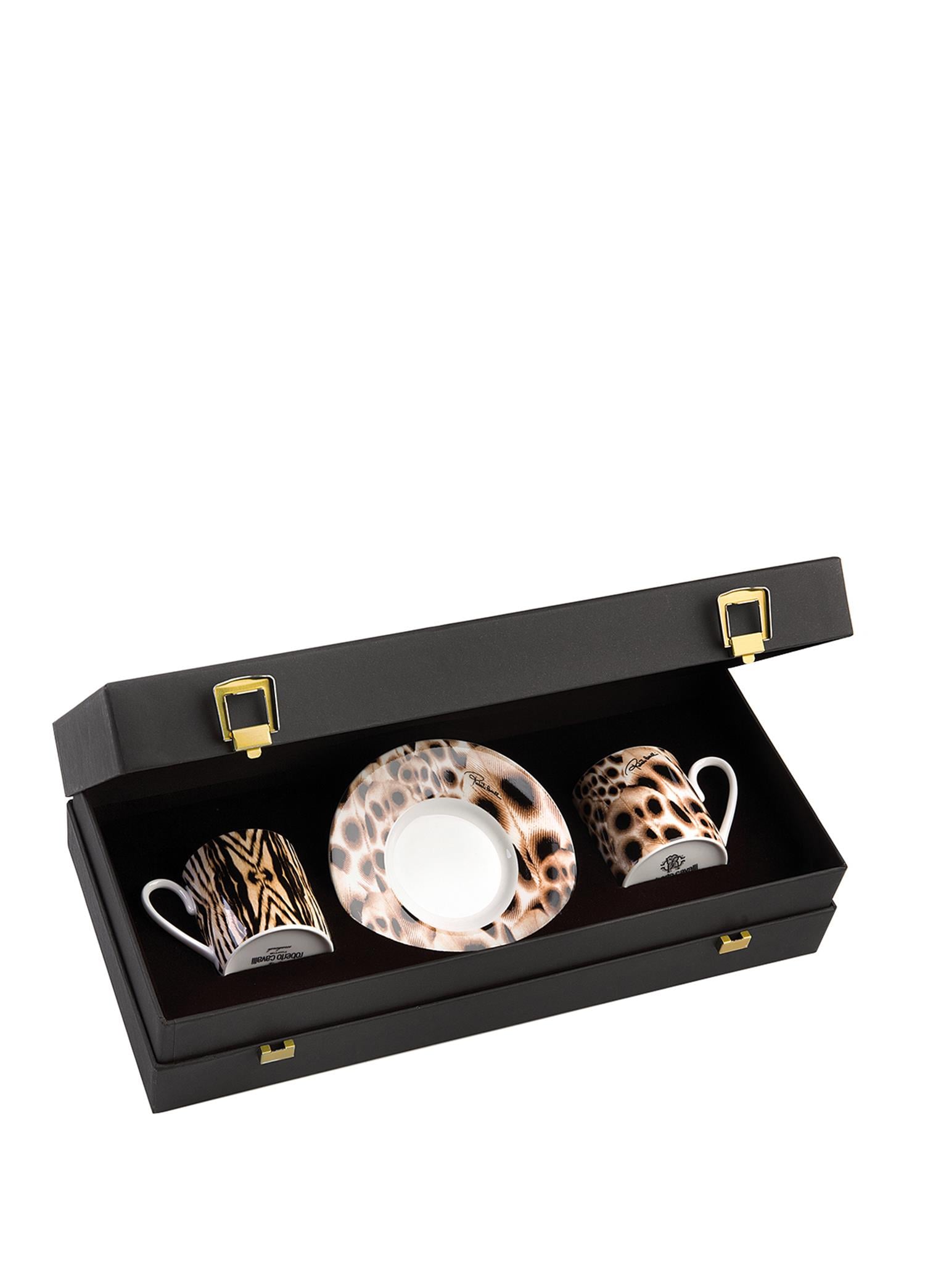 ROBERTO CAVALLI AFRICA - 2 KISILIK TURK KAHVESI FINCAN VE TABAGI, 0,12 L, 4 PARCA
