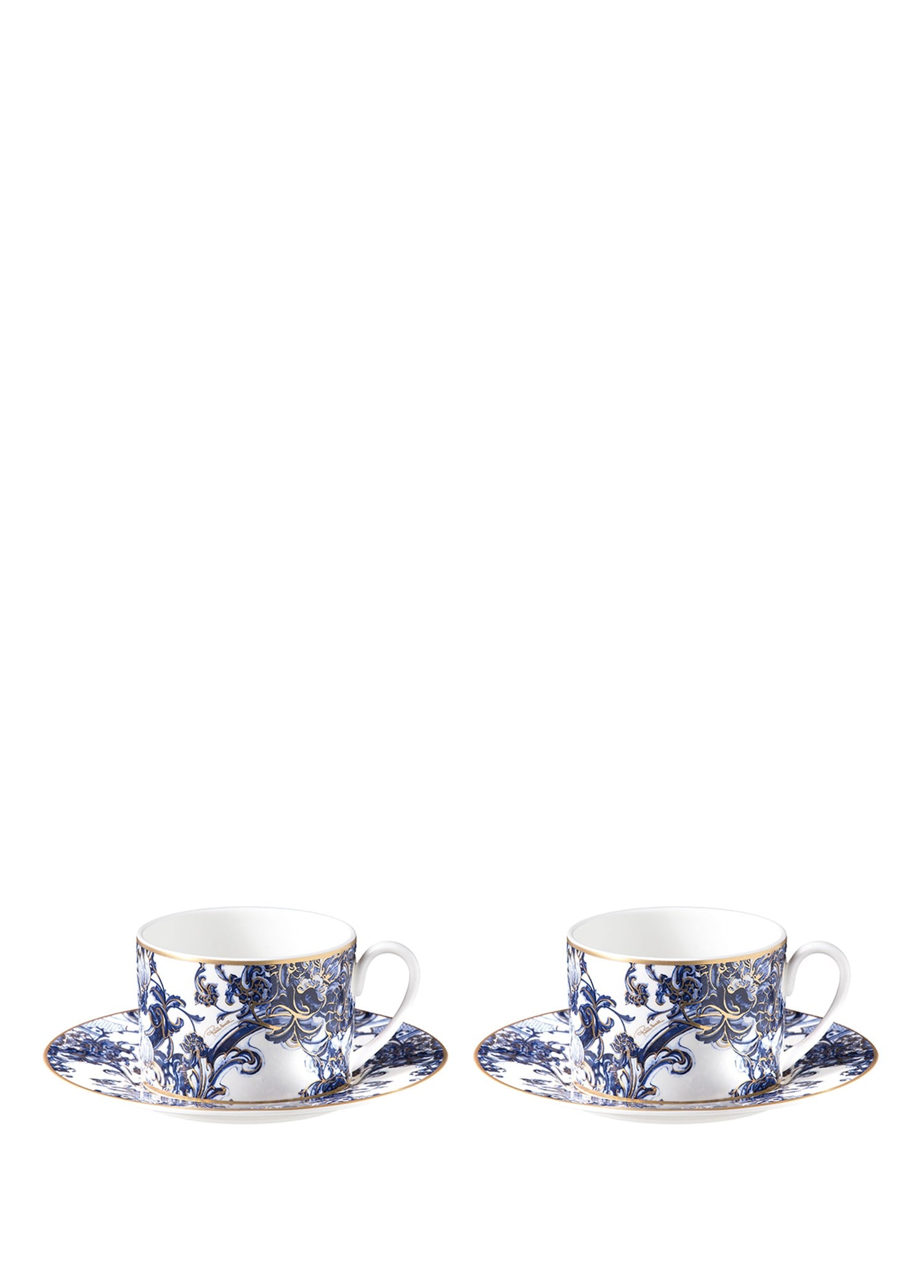 ROBERTO CAVALLI AZULEJOS - 2 KISILIK KAHVE/CAY FINCAN VE TABAGI, 0,22 L, 4 PARCA