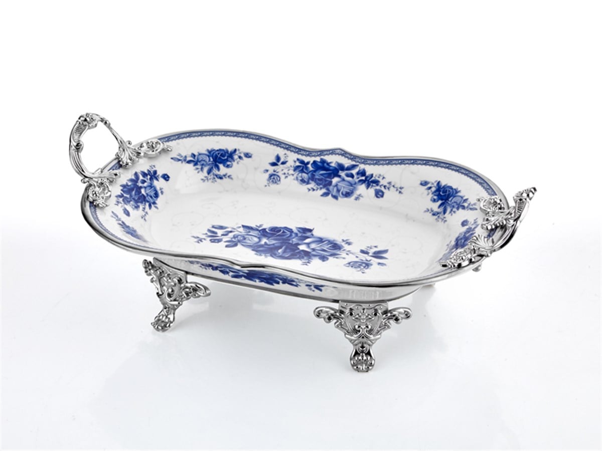 ROSE BLUE DALGA GECISLI DIKDORTGEN TABAK 35.5 CM (8)