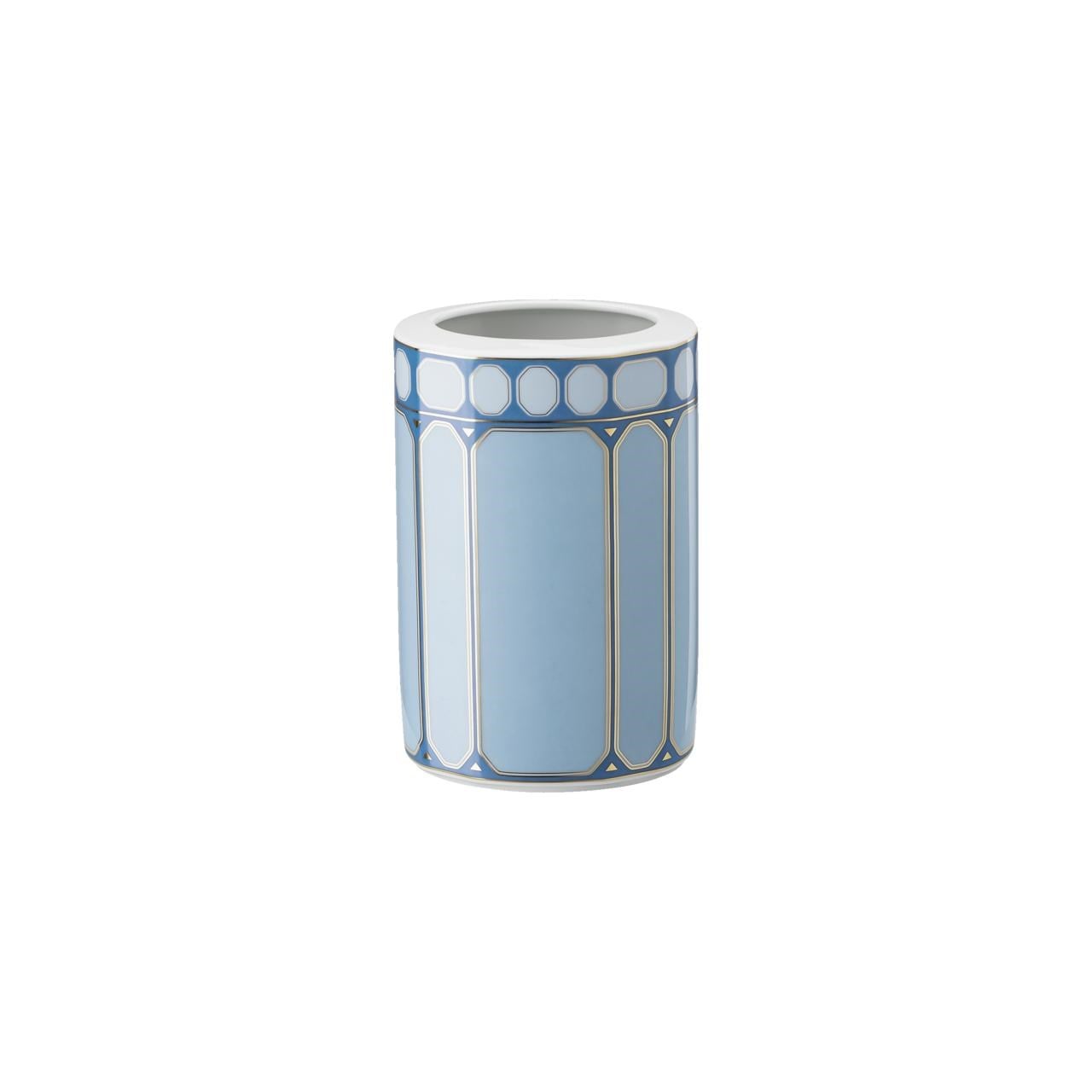 ROSENTHAL X SWAROVSKI SIGNUM AZURE - VAZO, KUCUK, MAVI, 15 CM