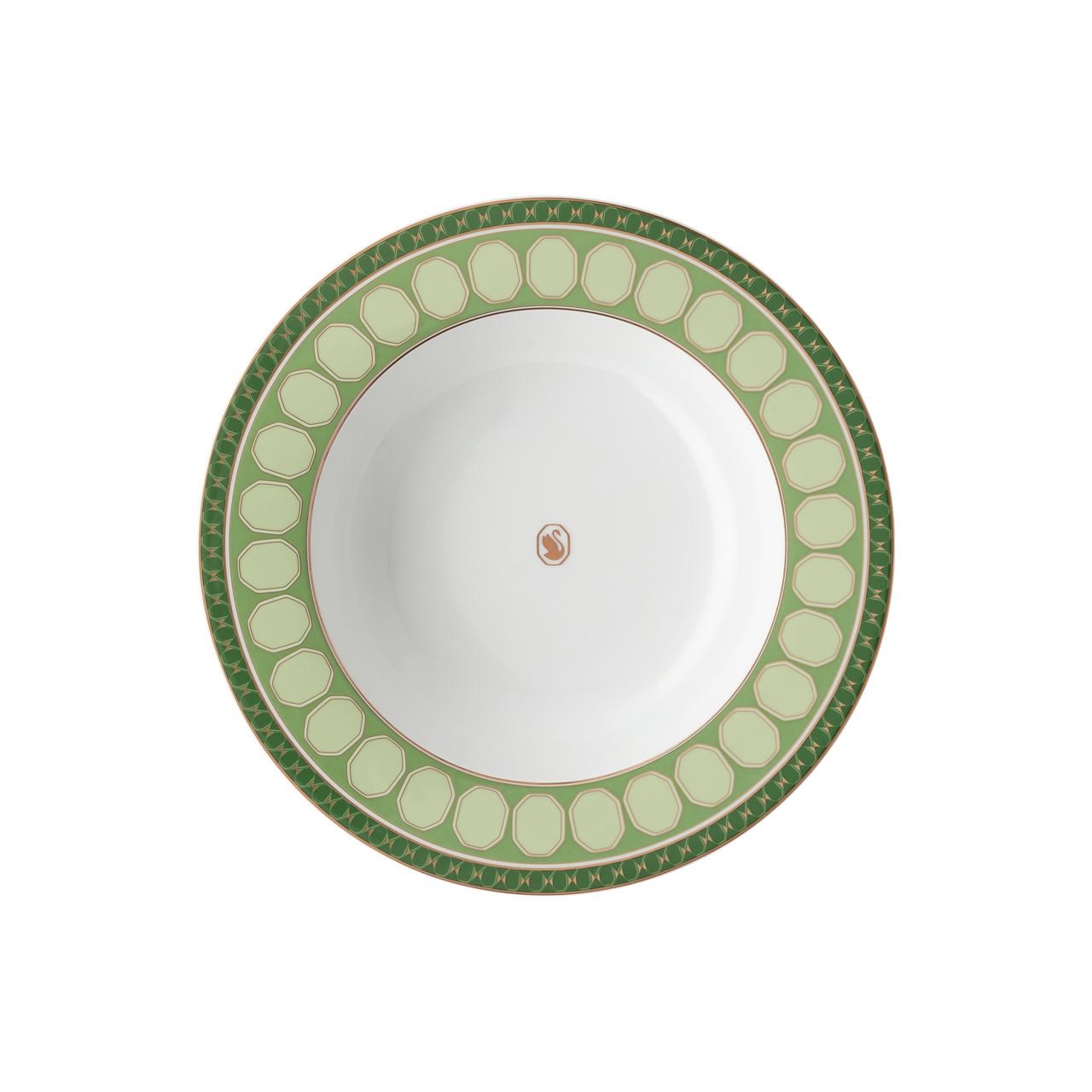 ROSENTHAL X SWAROVSKI SIGNUM FERN - CUKUR TABAK, YESIL, 24 CM