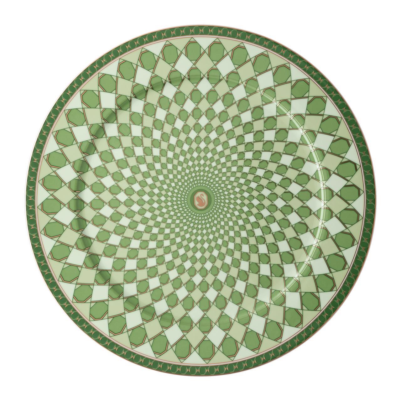 ROSENTHAL X SWAROVSKI SIGNUM FERN - SERVIS TABAGI, YESIL, 33 CM