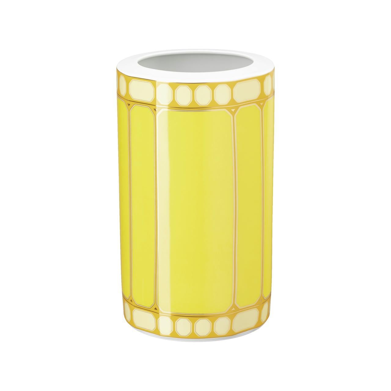 ROSENTHAL X SWAROVSKI SIGNUM JONQUIL -VAZO, BUYUK, SARI, 27 CM