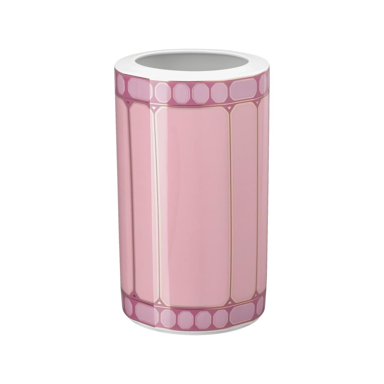 ROSENTHAL X SWAROVSKI SIGNUM ROSE -VAZO, BUYUK, PEMBE, 27 CM