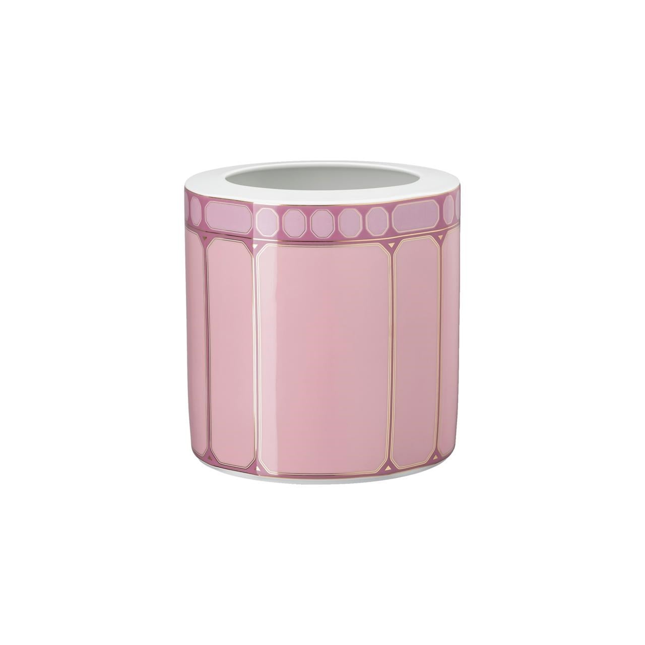 ROSENTHAL X SWAROVSKI SIGNUM ROSE -VAZO, KUCUK, PEMBE, 17 CM