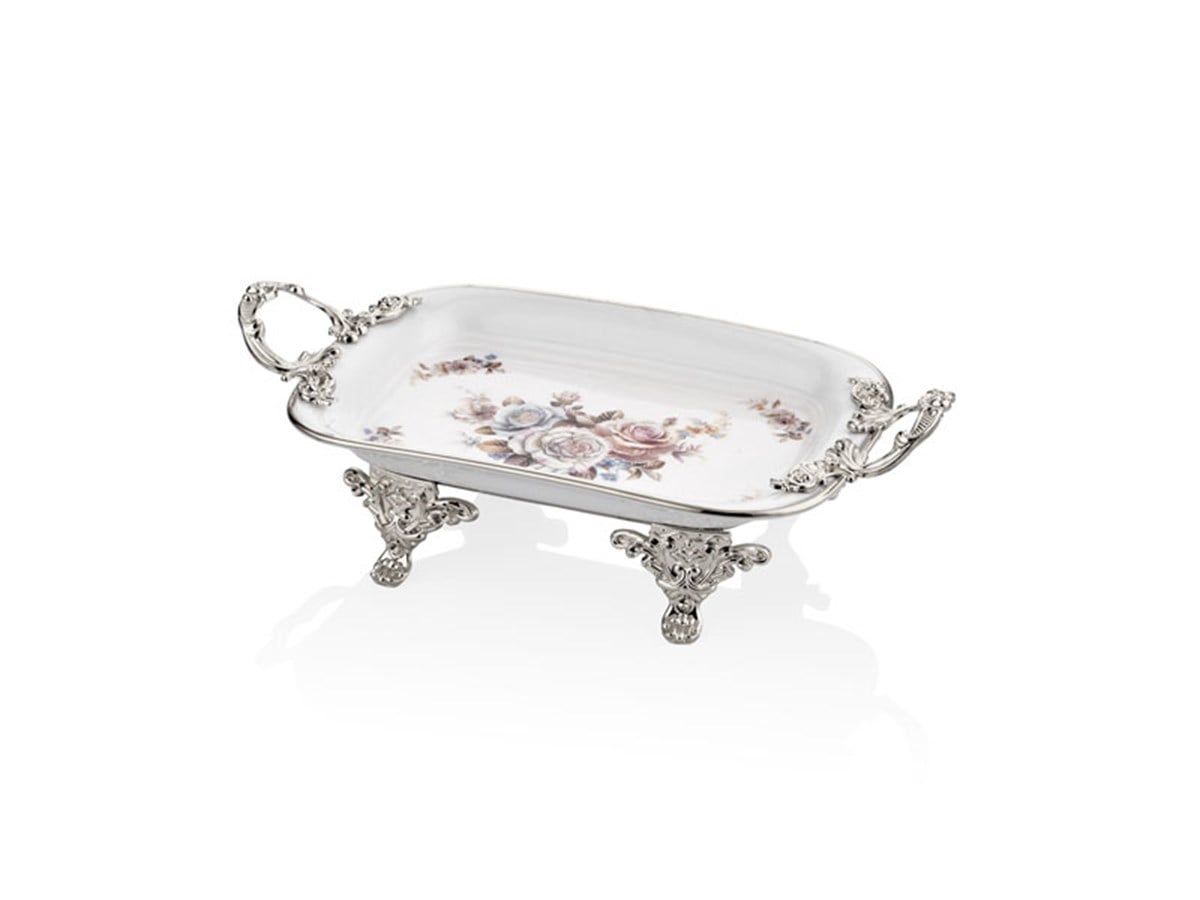 ROSETTA GOLD DIKDORTGEN TABAK 30,5 CM