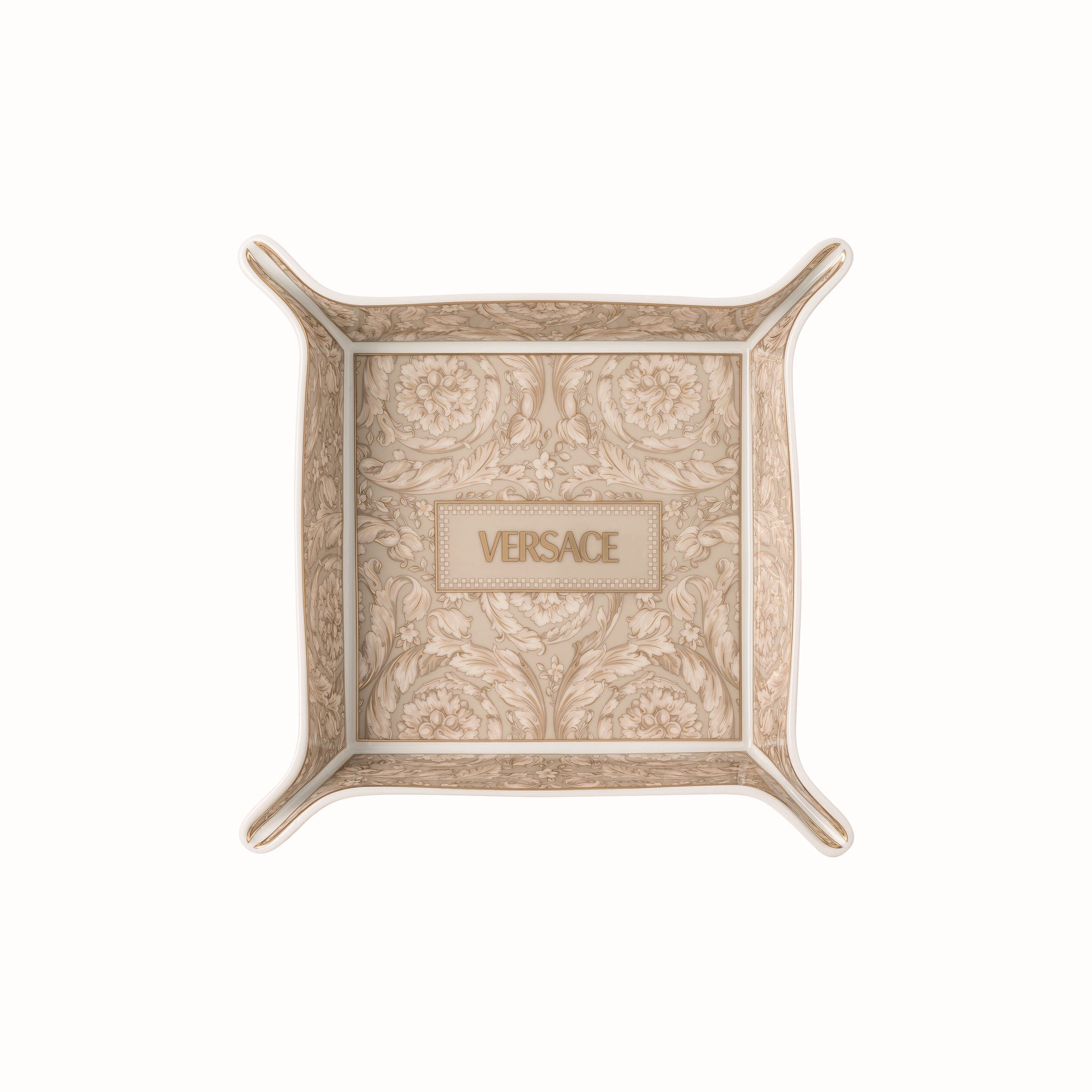 Vide Poche Barocco Beige 18x18 Cm