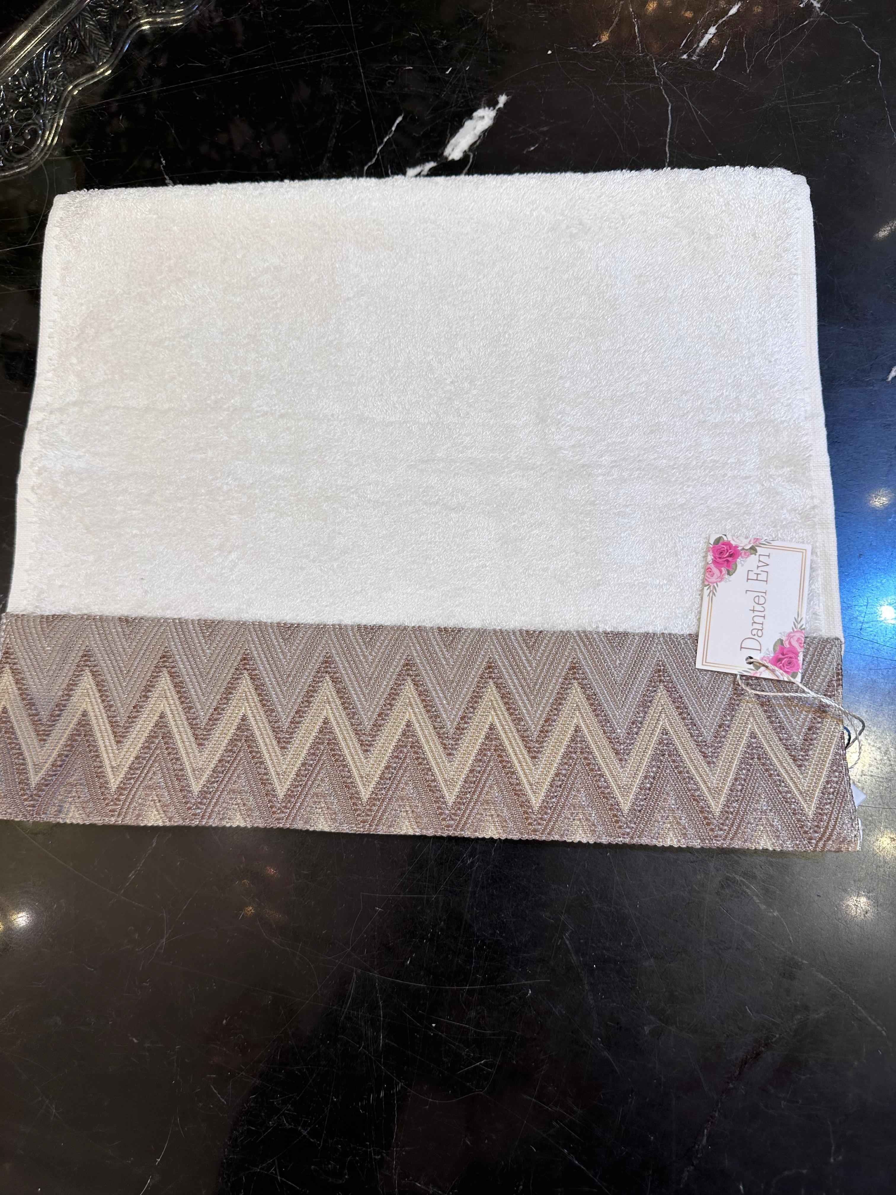 Zigzag Kahve Renk 30x50 cm El Havlu