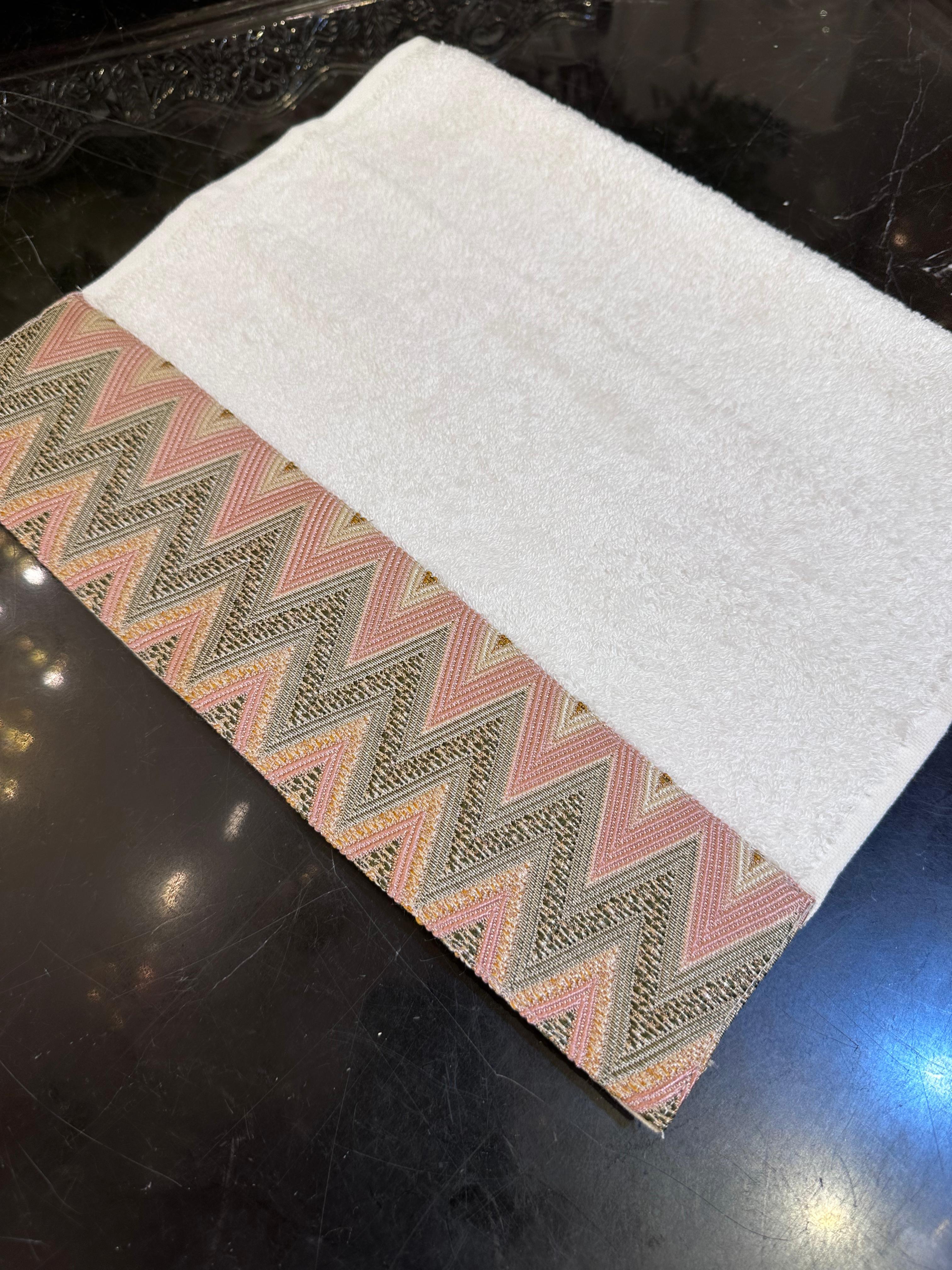 Zigzag Pudra Renk 30x50 cm El Havlu