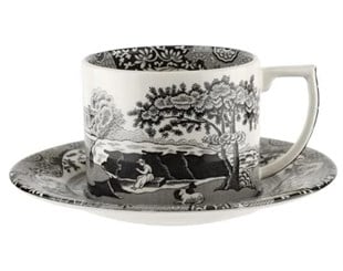 SPODE BLACK ITALIAN ÇAY FINCANI VE TABAGI