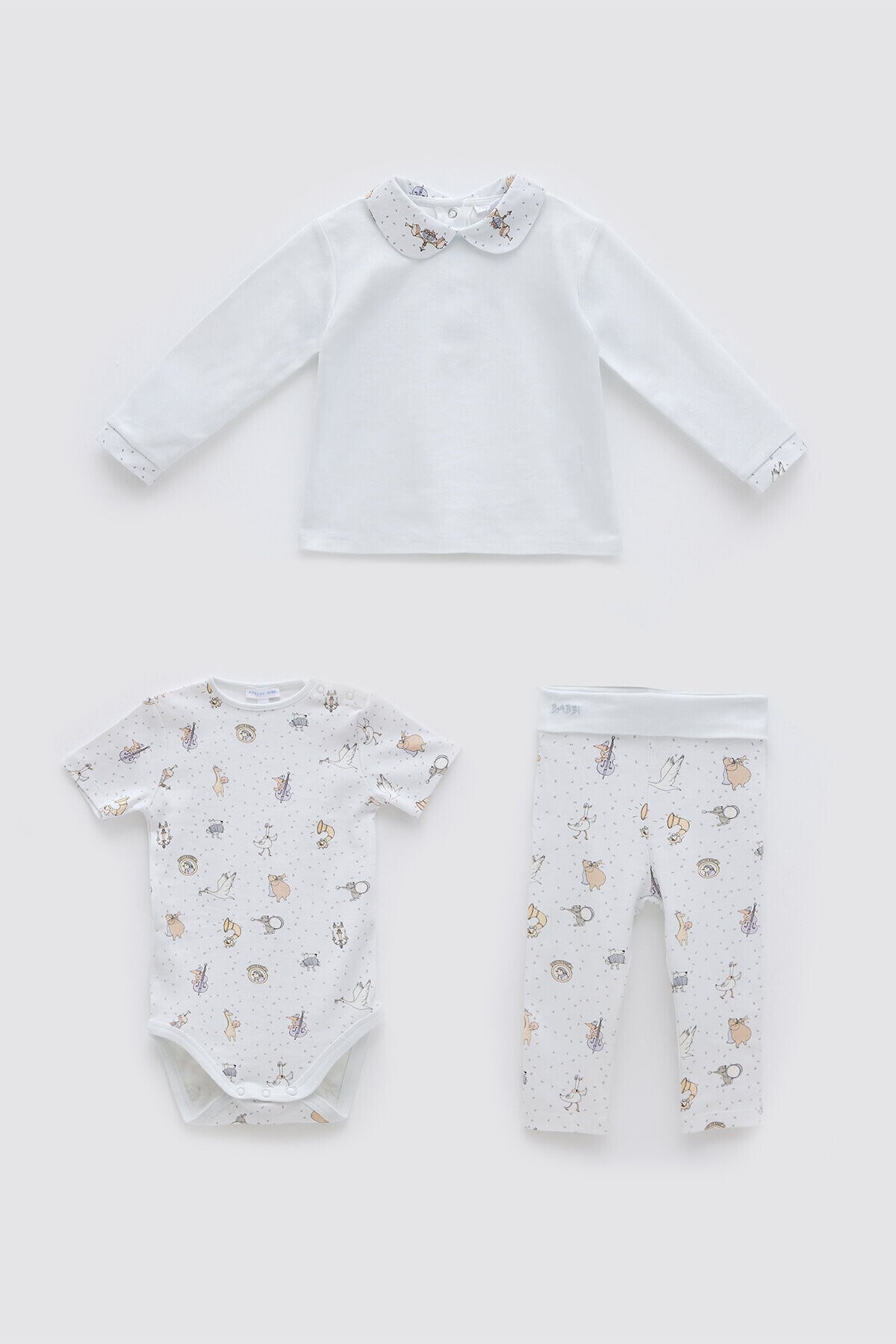 3'Lü Body & Pantolon & T-Shirt Seti - Theatre / Mavi