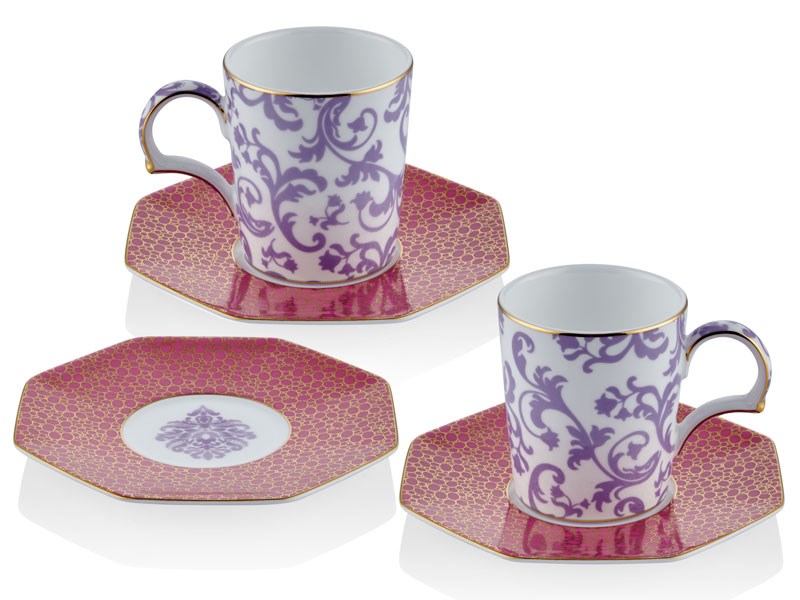 Blooming Baroque - 2li Kahve Fincanı Seti Mor