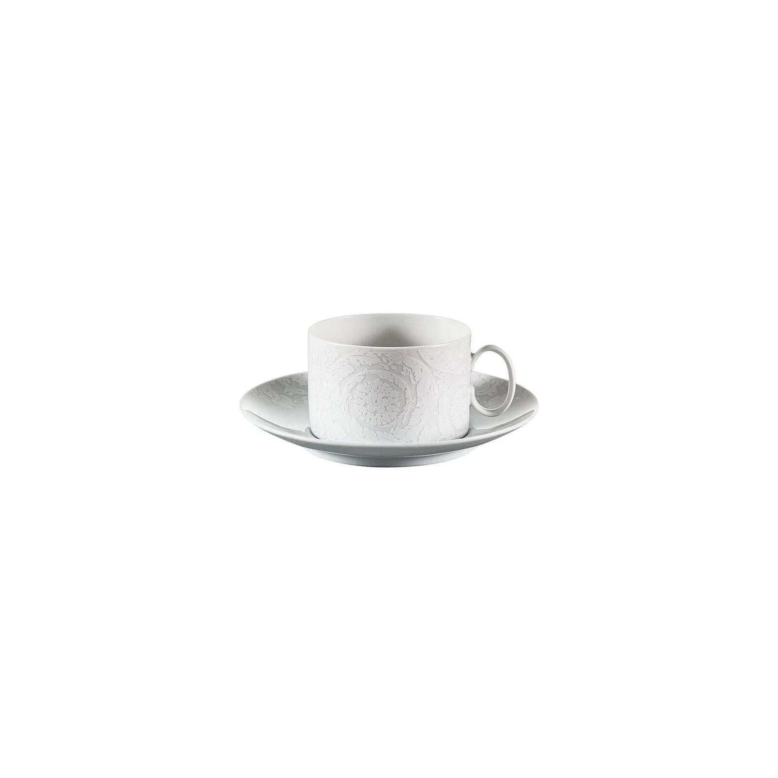 Çay Fincan-Tabak Barocco 92 Bianco