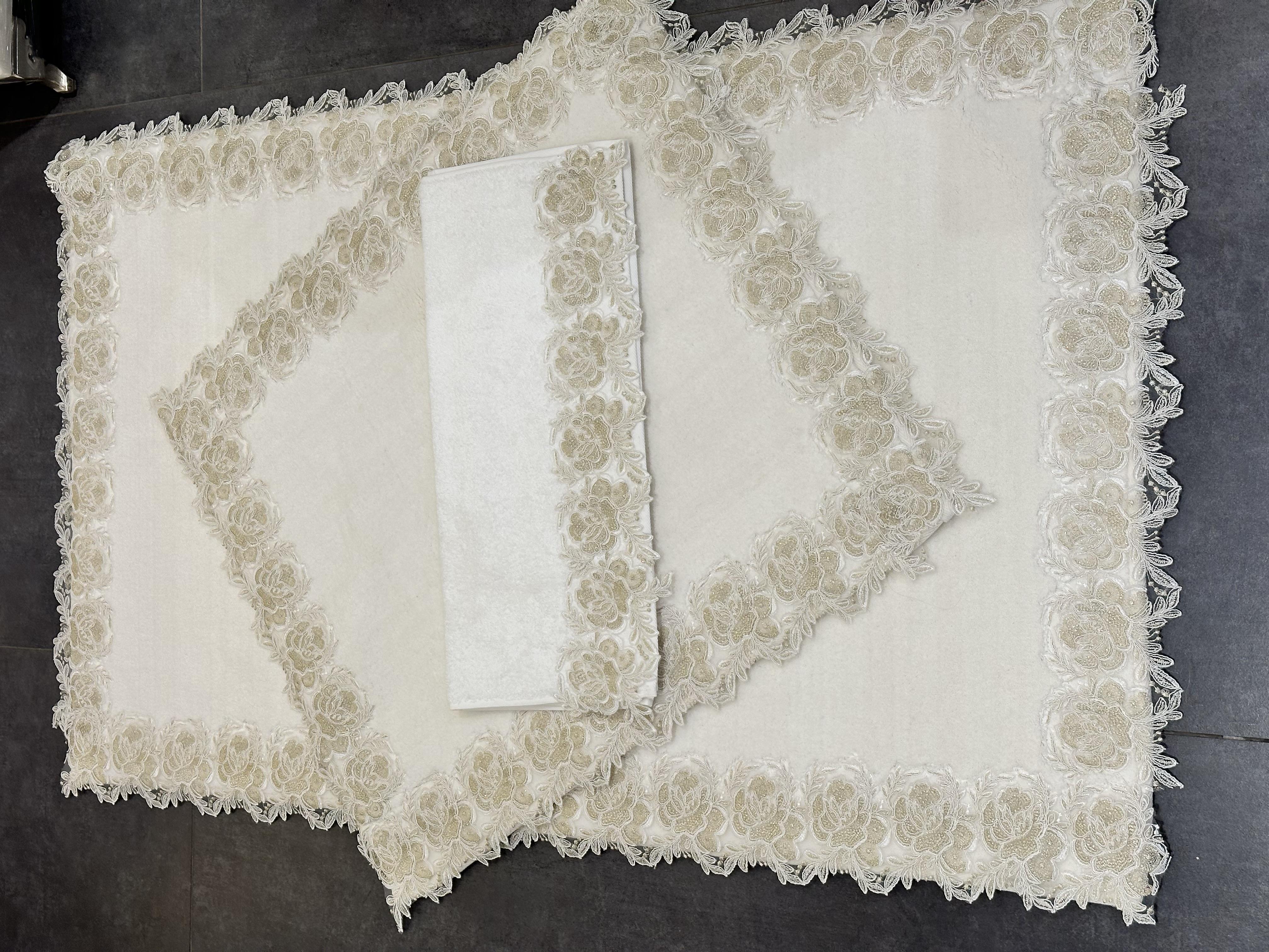 Dikdörtgen Yonca Dantel Paspas Takımı