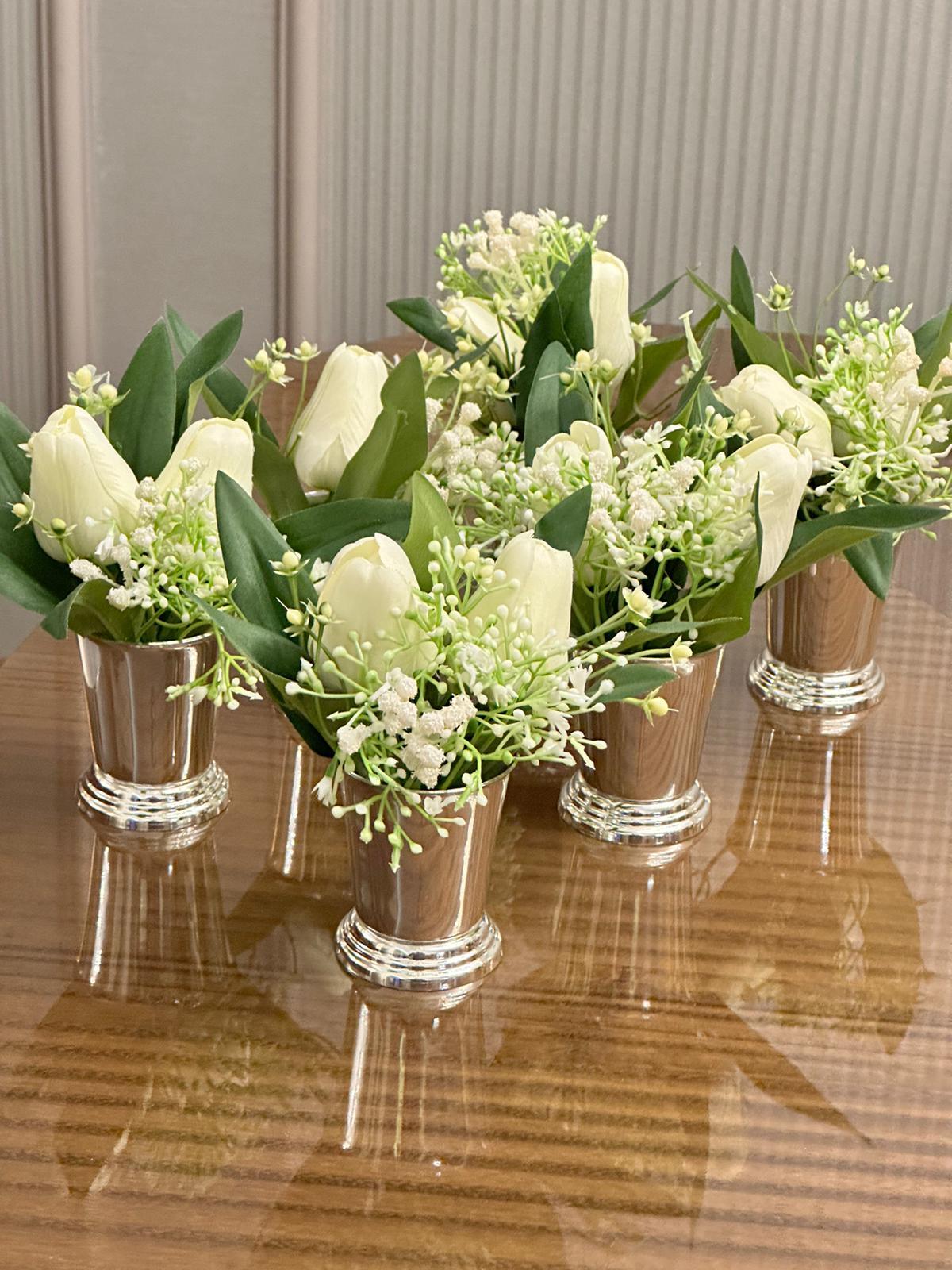 Gümüş Kaplama Konik Mini Vazo