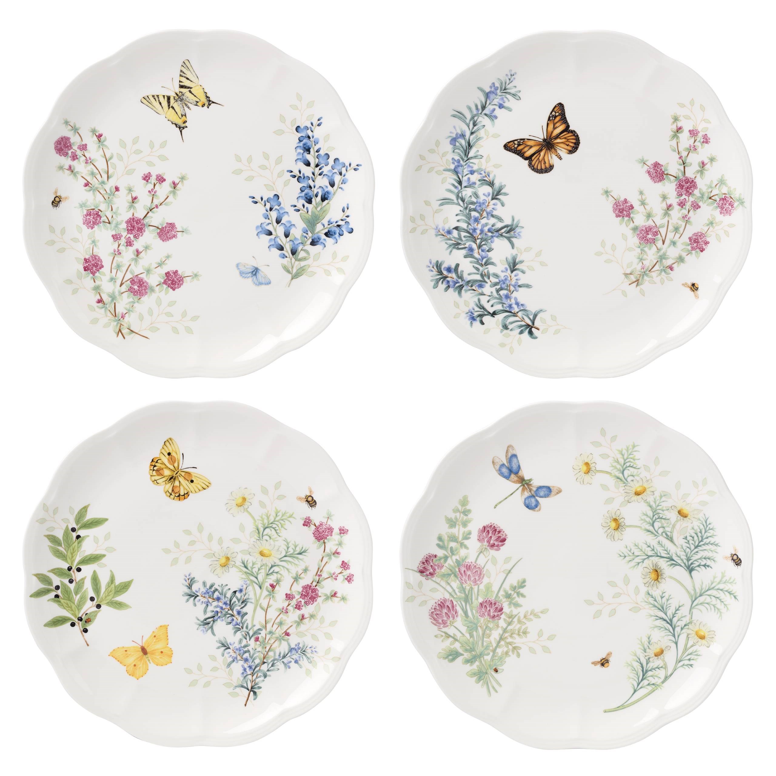 LENOX BUTTERFLY HERBS- YEMEK TABAGI, 4'LU SET, 27 CM