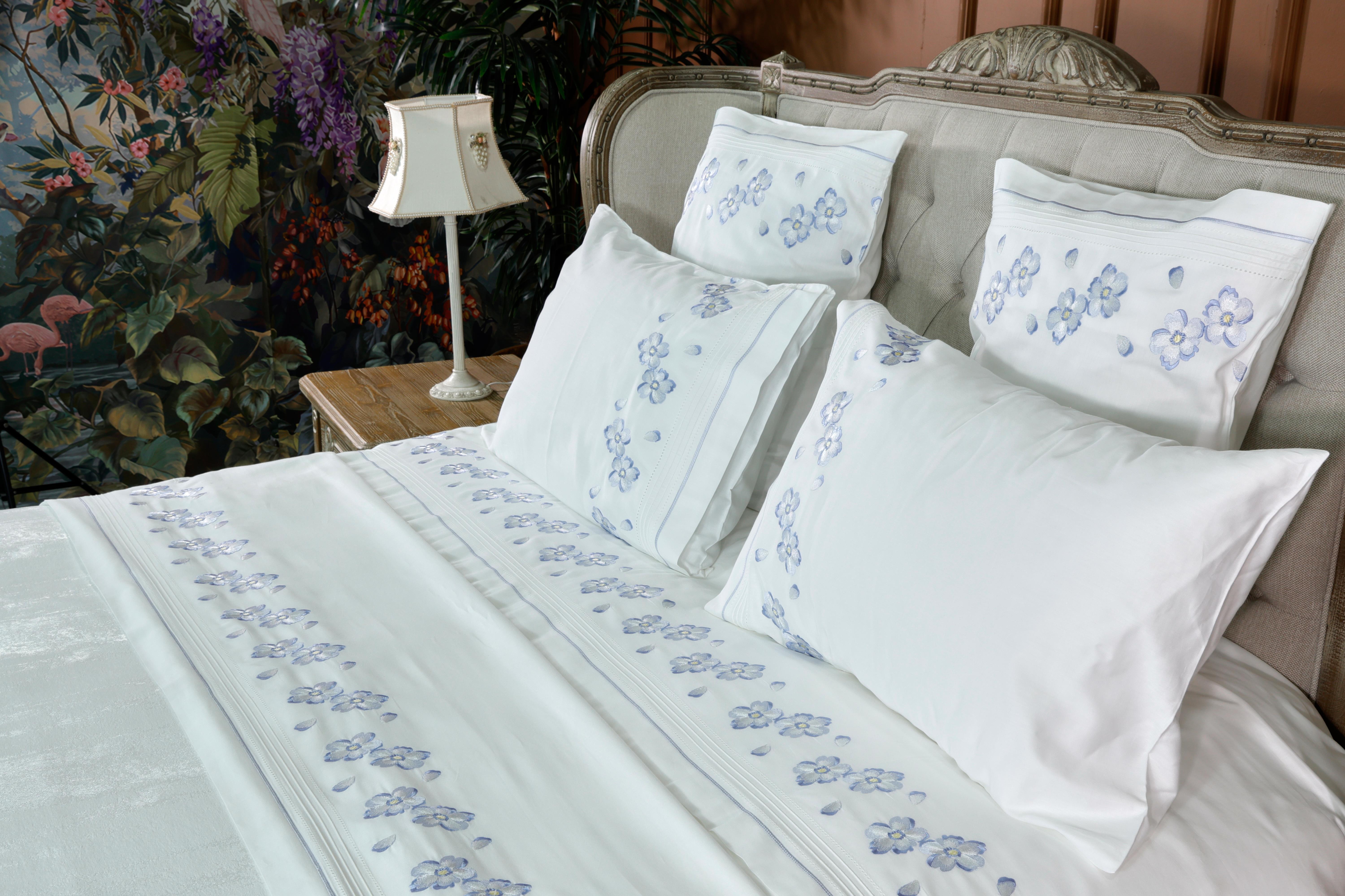 Mavi Yonca Model Çeyizlik Pike ve Nevresim Takımı